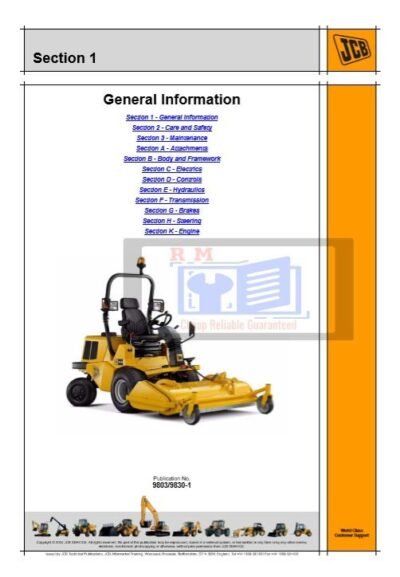 JCB FM30 Ground Care Service Repair Manual - Image 2