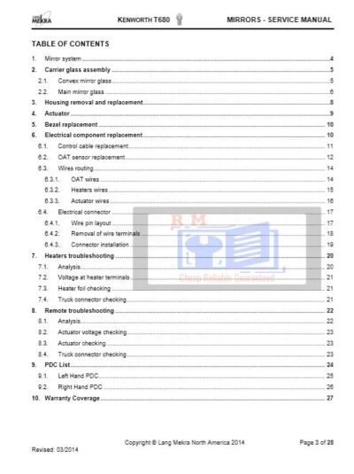 Kenworth T680 Truck Mirror System Service Repair Manual - Image 2