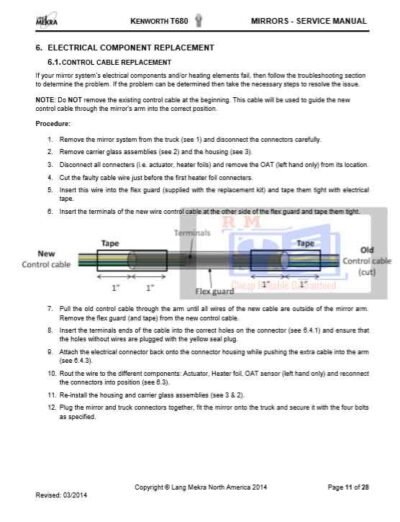 Kenworth T680 Truck Mirror System Service Repair Manual - Image 3