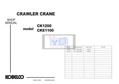 Kobelco CKE1100 CK1200 Crawler Crane Workshop Manual - Image 2