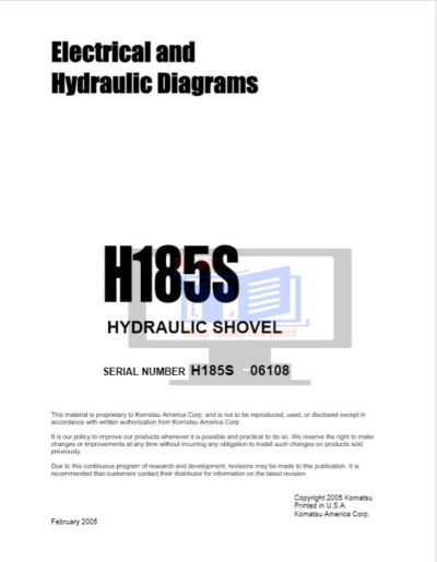 Komatsu H185S Mining Shovel Workshop Manual - Image 4