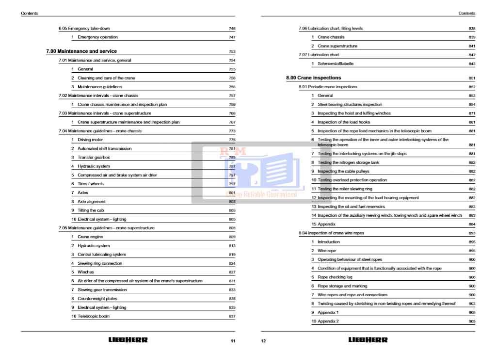 Liebherr Crane LTM 1100-5.2 All Operating Instructions Manual 5 Liebherr Crane LTM 1100-5.2 All Operating Instructions Manual - Image 5