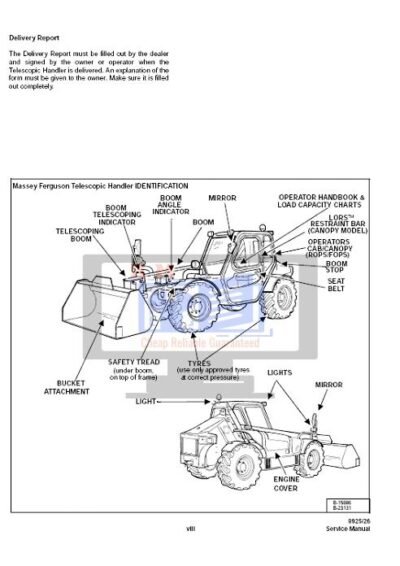Massey Ferguson Telescopic Handler 8925-8926 Service Manual - Image 4