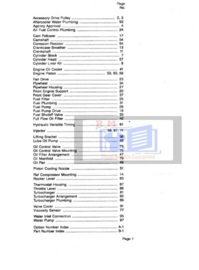Cummins N14 Engine Parts Manual - Image 3