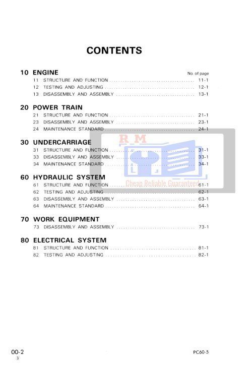 Komatsu PC60-5 Excavator Workshop Manual 4 Komatsu PC60-5 Excavator Workshop Manual - Image 4