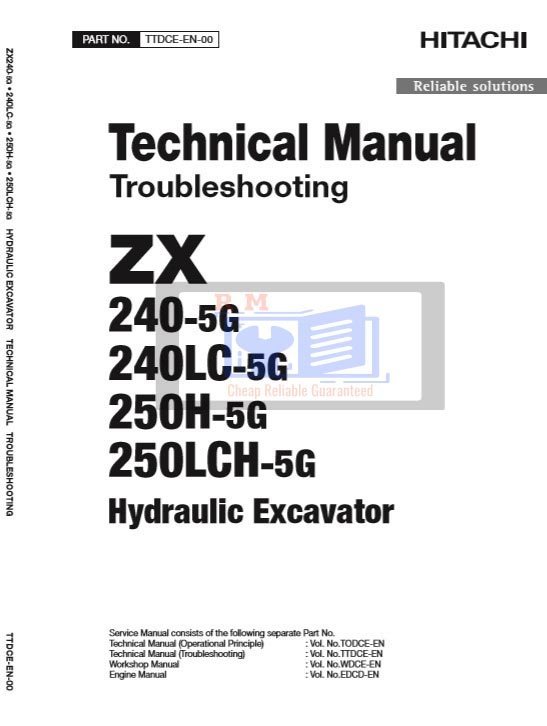 Hitachi ZX240-5G, ZX250-5G Series Technical Manuals 2 Hitachi ZX240-5G, ZX250-5G Series Technical Manuals - Image 2