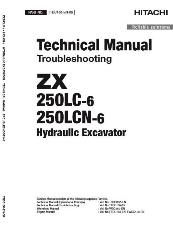 Hitachi ZX250LC-6, ZX250LCN-6 Technical Manuals 2 Hitachi ZX250LC-6, ZX250LCN-6 Technical Manuals - Image 2