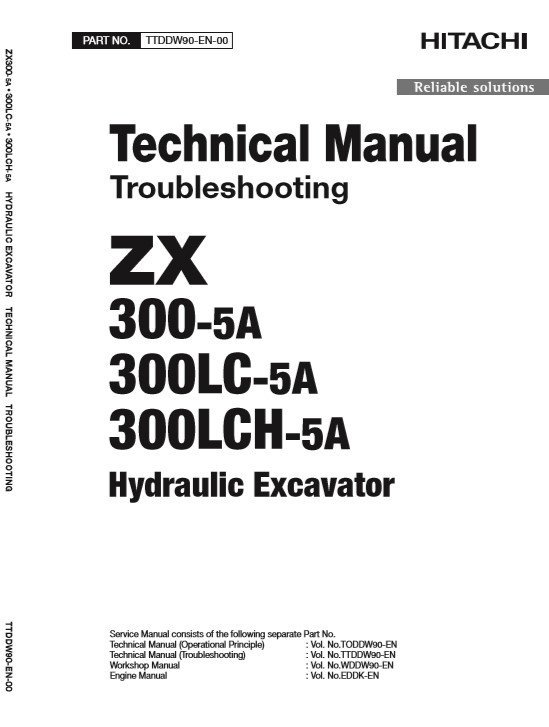 Hitachi ZX300-5A, ZX300LC-5A, ZX300LCH-5A Technical Manuals 2 Hitachi ZX300-5A, ZX300LC-5A, ZX300LCH-5A Technical Manuals - Image 2