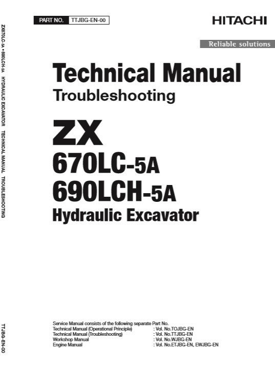 Hitachi ZX670LC-5A, ZX670LCH-5A Technical Manuals 2 Hitachi ZX670LC-5A, ZX670LCH-5A Technical Manuals - Image 2