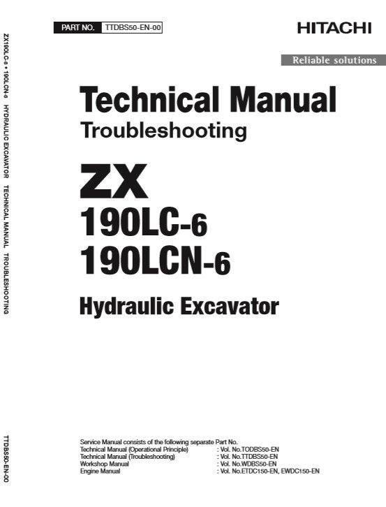 Hitachi ZX190LC-6, ZX190LCN-6 Technical Manuals 2 Hitachi ZX190LC-6, ZX190LCN-6 Technical Manuals - Image 2