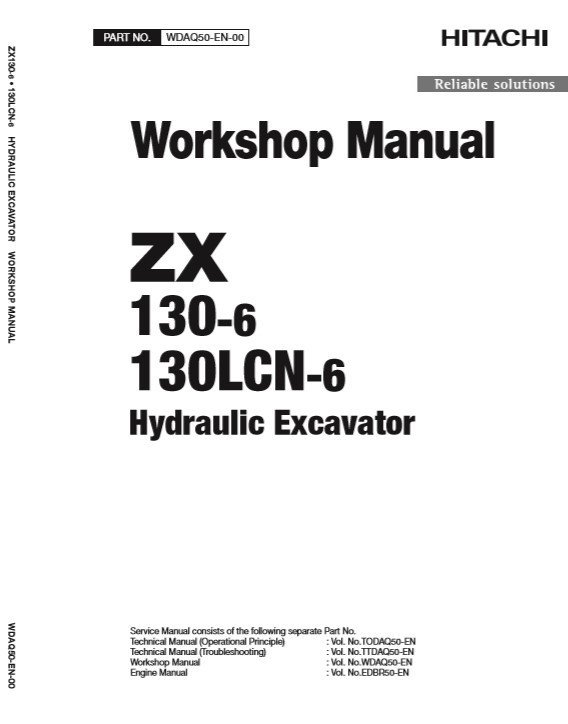 Hitachi ZX130-6, ZX130LCN-6 Workshop Manual and Diagrams 2 Hitachi ZX130-6, ZX130LCN-6 Workshop Manual and Diagrams - Image 2