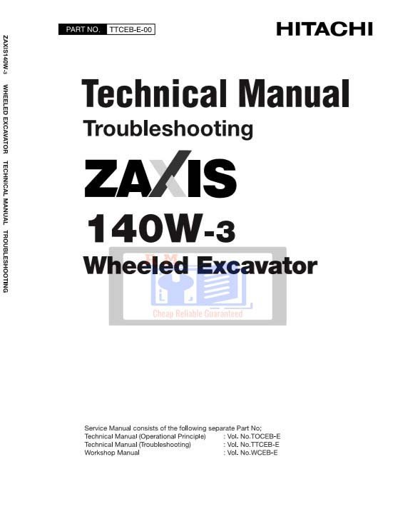 Hitachi ZX140W-3 Technical Manuals 2 Hitachi ZX140W-3 Technical Manuals - Image 2