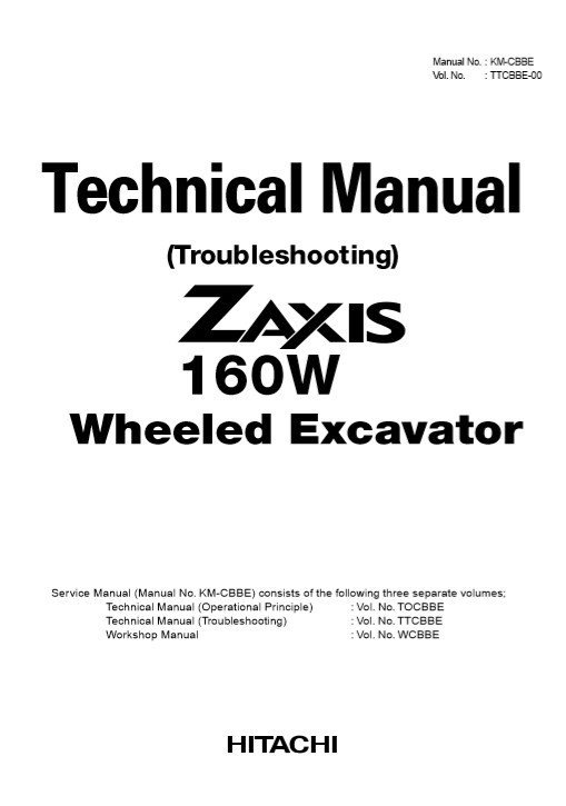Hitachi Zaxis ZX160W Technical Manual 2 Hitachi Zaxis ZX160W Technical Manual - Image 2
