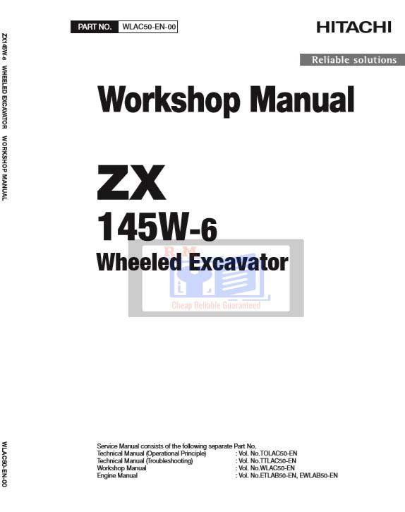 Hitachi ZX145W-6 Workshop Manual and Diagrams 2 Hitachi ZX145W-6 Workshop Manual and Diagrams - Image 2