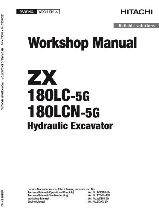 Hitachi ZX180LC-5G, ZX180LCN-5G Workshop Manual and Diagrams 2 Hitachi ZX180LC-5G, ZX180LCN-5G Workshop Manual and Diagrams - Image 2