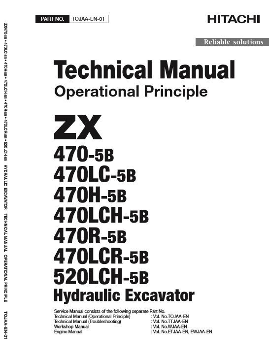 Hitachi ZX470-5B, ZX520-5B Series Technical Manuals 3 Hitachi ZX470-5B, ZX520-5B Series Technical Manuals - Image 3