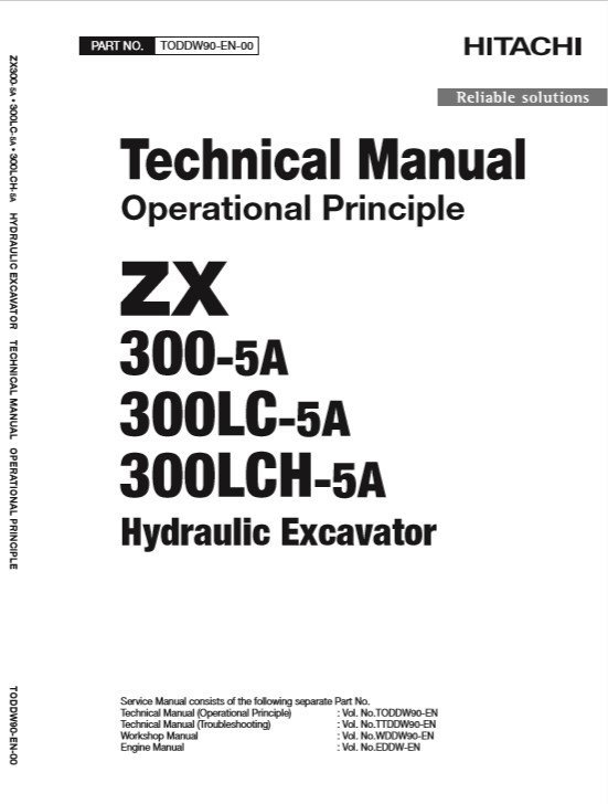 Hitachi ZX300-5A, ZX300LC-5A, ZX300LCH-5A Technical Manuals 3 Hitachi ZX300-5A, ZX300LC-5A, ZX300LCH-5A Technical Manuals - Image 3