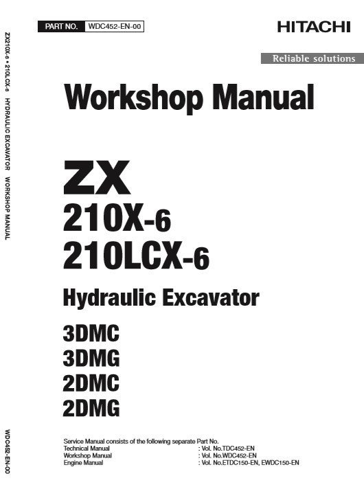 Hitachi ZX210X-6, ZX210LCX-3 Workshop Manual and Diagrams 2 Hitachi ZX210X-6, ZX210LCX-3 Workshop Manual and Diagrams - Image 2