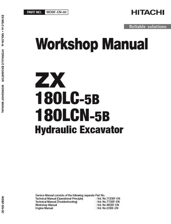 Hitachi ZX180LC-5B, ZX180LCN-5B Workshop Manual and Diagrams 2 Hitachi ZX180LC-5B, ZX180LCN-5B Workshop Manual and Diagrams - Image 2