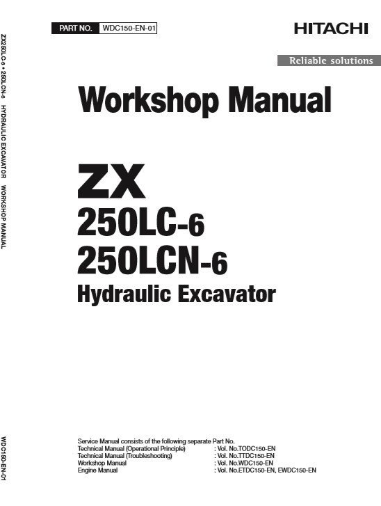 Hitachi ZX250LC-6, ZX250LCN-6 Workshop Manual and Diagrams 2 Hitachi ZX250LC-6, ZX250LCN-6 Workshop Manual and Diagrams - Image 2