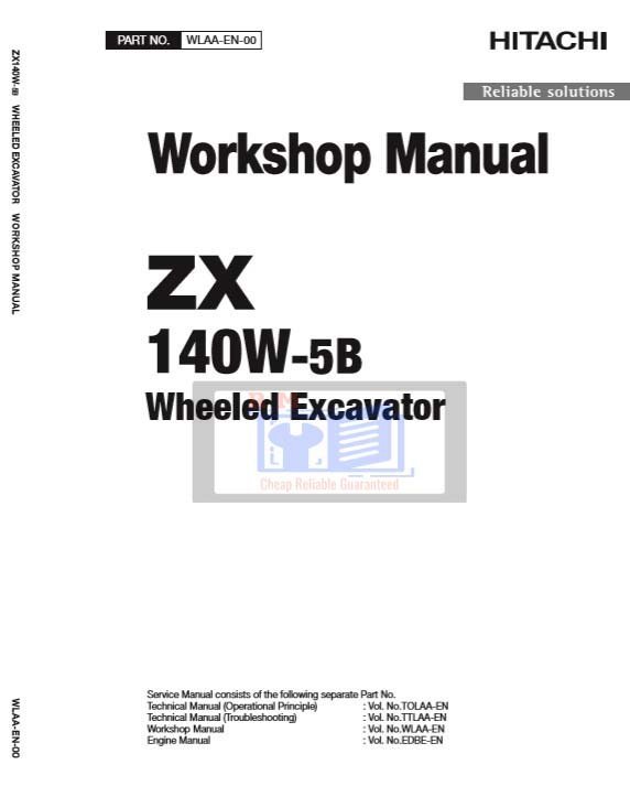 Hitachi ZX140W-5B Workshop Manual 2 Hitachi ZX140W-5B Workshop Manual - Image 2