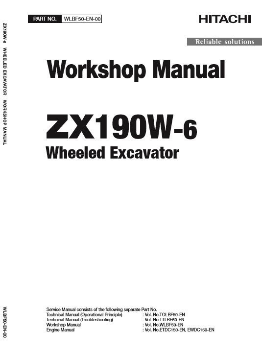 Hitachi ZX190W-6 Workshop Manual and Diagrams 2 Hitachi ZX190W-6 Workshop Manual and Diagrams - Image 2
