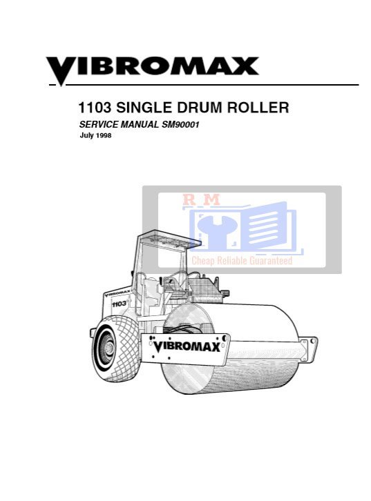 JCB Vibromax 1103 Single Drum Roller Service Repair Manual 5 JCB Vibromax 1103 Single Drum Roller Service Repair Manual - Image 5