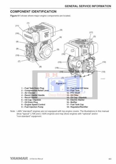 Yanmar L48N L70N L100N Diesel Engine Service Repair Manual - Image 5