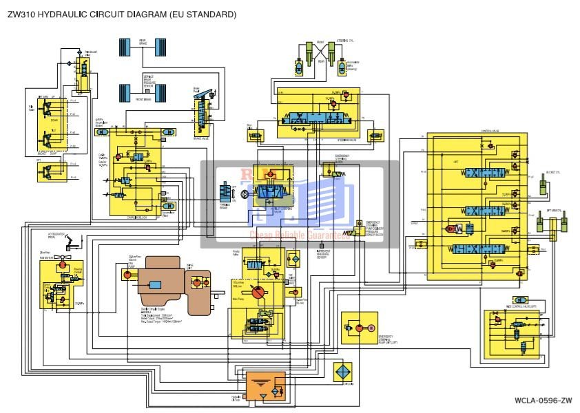 Hitachi ZW310 Wheel Loader Hydraulic Diagram 2 Hitachi ZW310 Wheel Loader Hydraulic Diagram - Image 2