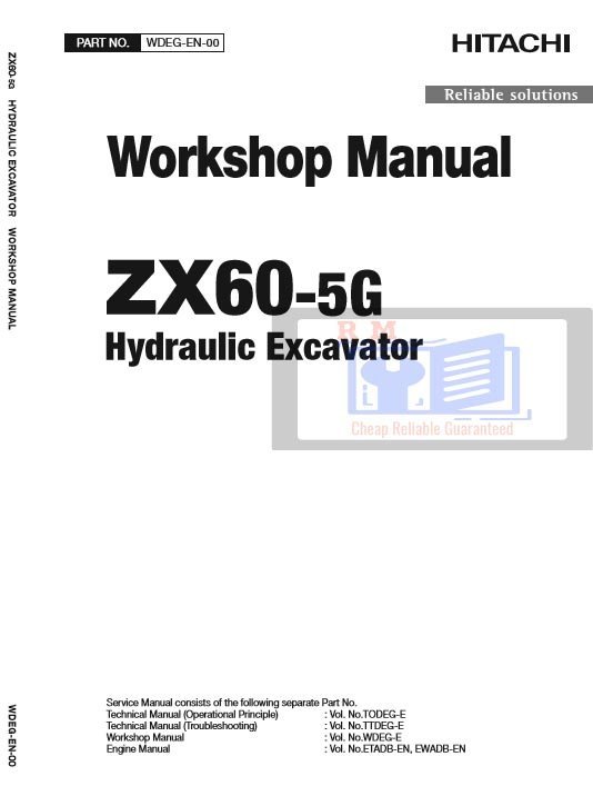 Hitachi ZX60-5G Excavator Workshop Manual and Diagrams 2 Hitachi ZX60-5G Excavator Workshop Manual and Diagrams - Image 2