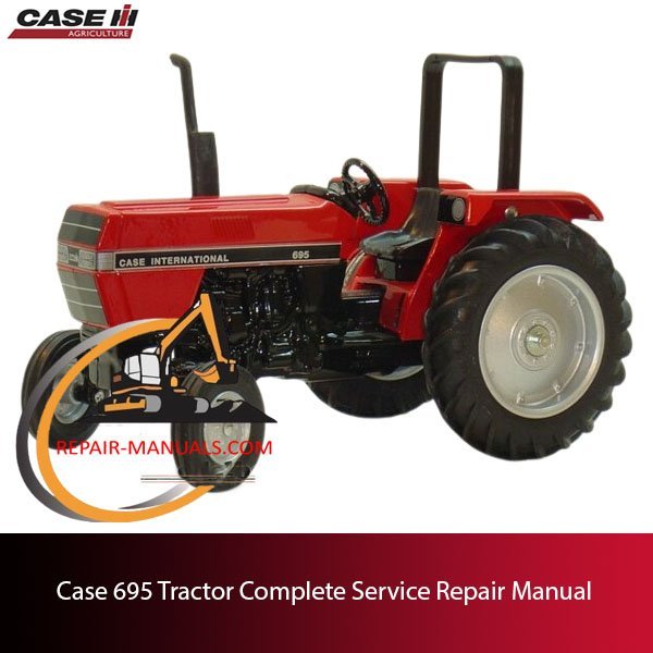Service repair manual cover for Case 695 Tractor