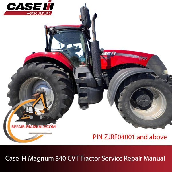 Service repair manual cover for Case IH Magnum 340 CVT Tractor