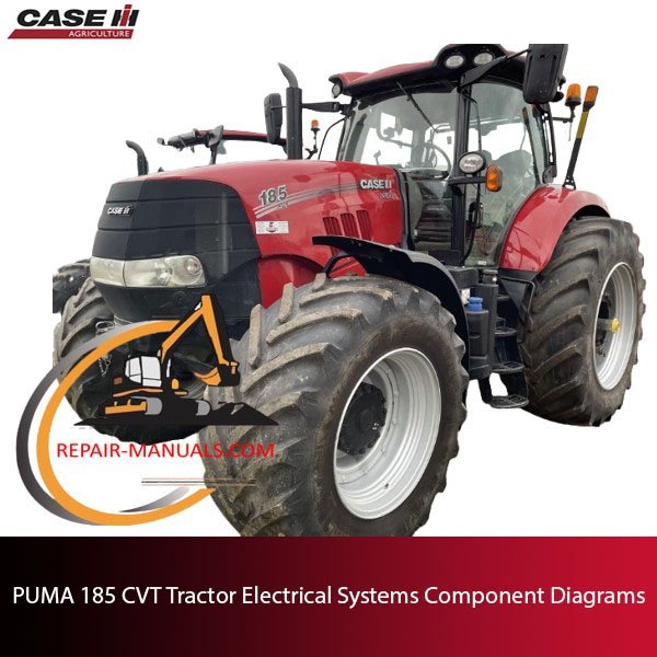 Diagrams of electrical systems components for the Case PUMA 185 CVT tractor