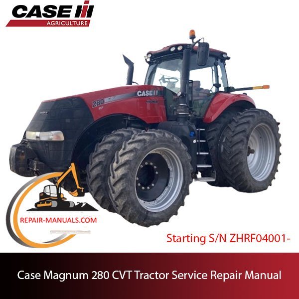 Service repair manual cover for Case Magnum 280 CVT tractor