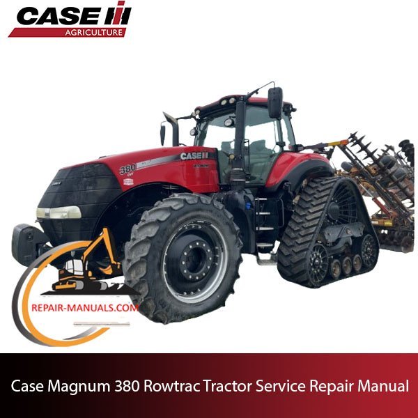 Service repair manual cover for Case Magnum 380 Rowtrac Tractor