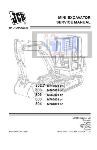 JCB Mini Excavator 802.7 803 804 Service Repair Manual - Image 2