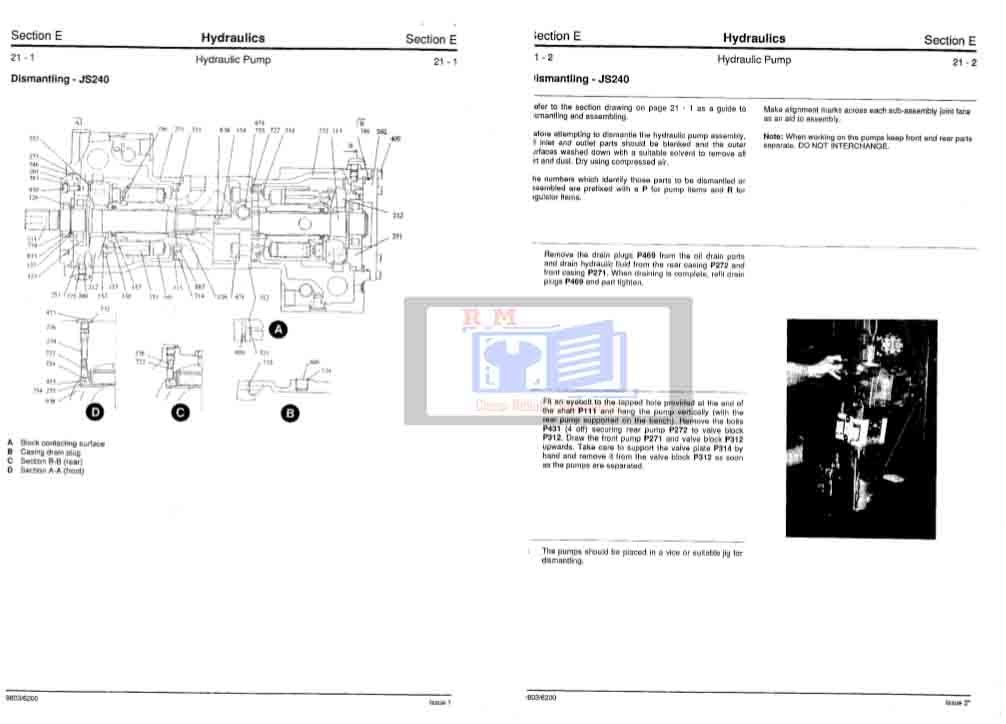JCB JS200LC, JS240LC, JS300LC, JS450LC Excavator Service Repair Manual 4 JCB JS200LC, JS240LC, JS300LC, JS450LC Excavator Service Repair Manual - Image 4