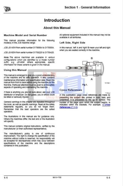 JCB JS Auto Range - Wheeled Excavators Service Repair Manual - Image 7