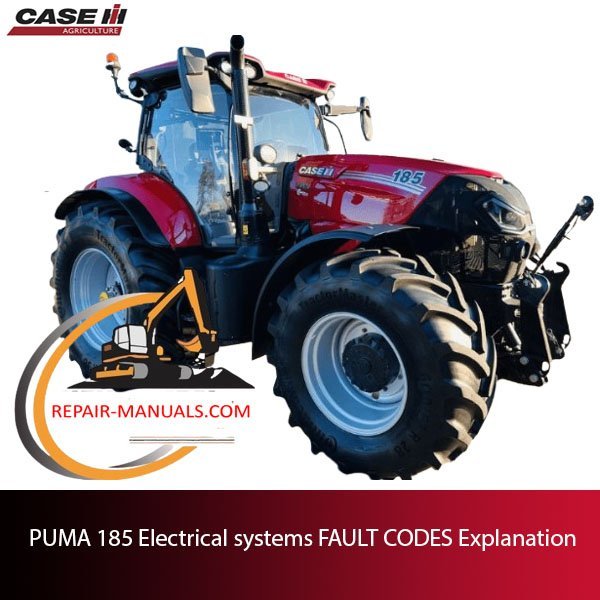 Infographic illustrating fault codes for PUMA 185 electrical systems