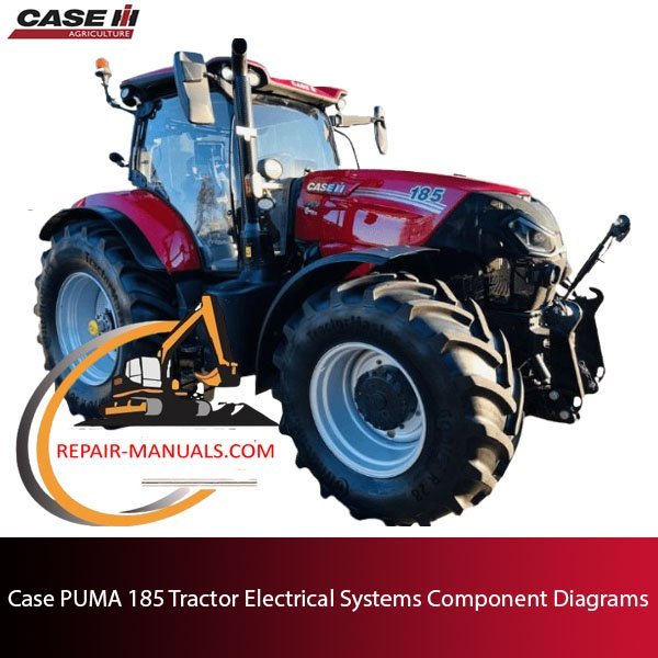 Diagrams of electrical systems components for the Case PUMA 185 tractor